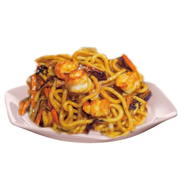 Udon con langostino y verduras